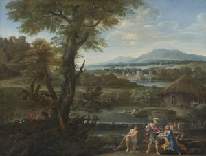 Polycrates vindt zijn ring in de vis, 17e eeuw door Unbekannt