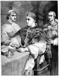 Paus Leo X, Giulio de Medici de toekomstige Paus Clemens VII en Kardinaal de Rossi door Unbekannt