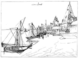 Haven van Antwerpen in 1520 door Unbekannt