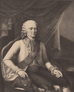 Portret van Admiraal Vasily Alexeyevich Myatlev 1694-1761 Na Józef Oleszkiewicz