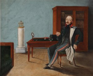 Portret van Alexander Stepanovich Talyzin 1795-1858 in zijn studio, 1820s door Unbekannt