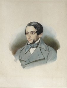 Portret van Andrey Alexandrovich Krayevsky 1810-1889, begin 1840s door Unbekannt