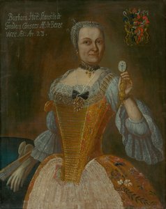 Portret van Barbora Horváthová-Stančičová met een Horloge