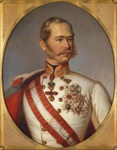 Portret van Franz Joseph I van Oostenrijk, ca. 1855 door Unbekannt