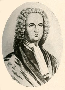 Portret van James Logan in pruik en rechterlijke toga, gedragen in Pennsylvania door Unbekannt
