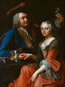 Portret van Johann Christoph Gottsched 1700-1766 met zijn vrouw Luise