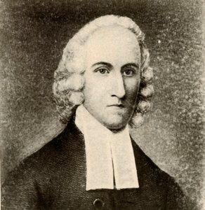 Portret van Jonathan Edwards, in eenvoudige jas en banden van Presbyteriaanse predikant, ca. 1750, 1937 door Unbekannt