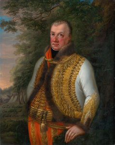 Portret van Leopold Pálffy in een landschap door Unbekannt