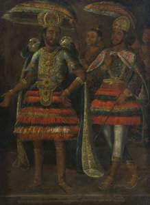Portret van Moctezuma en Cuauhtémoc, 17e eeuw door Unbekannt