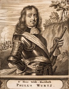 Portret van Paul Würtz 1612-1676 Uit: Schauplatz des Krieges, 1675 door Unbekannt