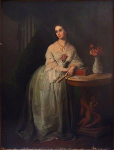 Portret van prinses Nino Aleksandrovna Griboyedova née Chavchavadze, midden 19e eeuw door Unbekannt