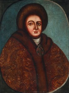 Portret van tsarina Evdokiya Feodorovna Lopukhina, de vrouw van tsaar Peter I van Rusland door Unbekannt