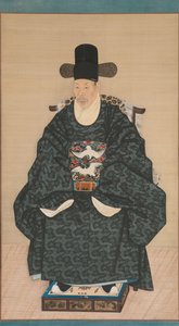 Portret van Yun Dongseom 1710-1795, ca. 1790-1805 door Unbekannt