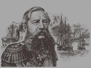 Portret van Admiraal Grigory Ivanovich Butakov 1820-1882, 20e eeuw door Unbekannt