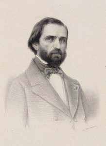 Portret van de Componist Giuseppe Verdi 1813-1901, ca. 1850 door Unbekannt