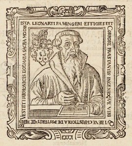 Portret van de componist Leonhard Paminger 1495-1567, 1573 door Unbekannt