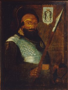 Portret van de Kozakkenleider, veroveraar van Siberië Yermak Timopheyevich -1585, begin 18e eeuw door Unbekannt