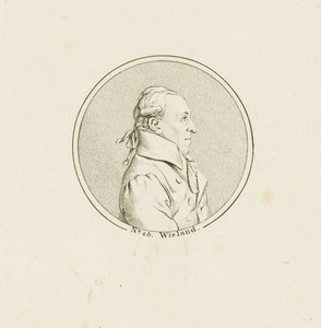 Portret van de dichter en schrijver Christoph Martin Wieland, ca. 1810 door Unbekannt