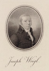 Portret van de cellist Joseph Franz Weigl 1740-1820, ca. 1785