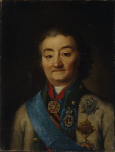 Portret van de opperbevelhebber van de vloot Graaf Alexey Grigoryevich Orlov van Chesma door Unbekannt