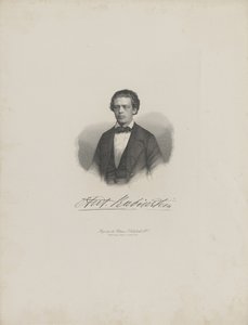 Portret van de componist Anton Rubinstein 1829-1894, ca. 1850 door Unbekannt