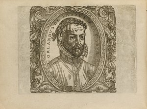Portret van de componist Roland de Lassus 1532-1594, 1560 door Unbekannt