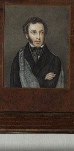 Portret van de dichter Alexander Sergejevitsj Poesjkin 1799-1837, Eerste kwart van de 19e eeuw door Unbekannt