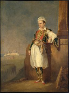 Portret van de dichter Lord George Noel Byron 1788-1824, 1830 door Unbekannt