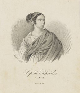 Portret van de zangeres en actrice Sophie Schröder 1781-1868 als Sappho, 1833 door Unbekannt