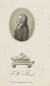 Portret van de violist en componist Friedrich Wilhelm Rust 1739-1796, c. 1800 door Unbekannt