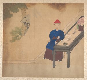 Portretten van leden van een Manchu-familie, midden 19e eeuw door Unbekannt