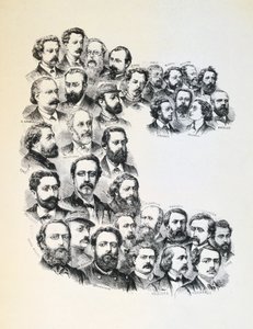 Poster met Portretten van de Communards, Parijse Commune, 1871