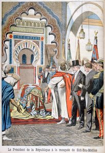 President Loubet bezoekt de moskee van Sidi Bou Medine, Tlemcen, Algerije, 1903