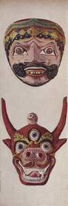 Primitieve culturen in ritueel en festivalmaskers - Festivalmasker en koeienmasker, ca. 1935 door Unbekannt