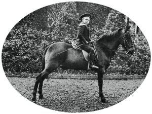 Prins Albert Windsor op zesjarige leeftijd, zittend op een paard, 1902 door Unbekannt
