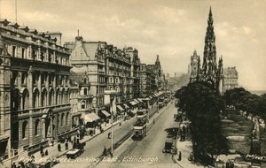 Princes Street Kijkend naar het Oosten, Edinburgh, c1920s