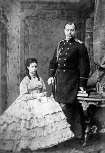 Prinses Dagmar van Denemarken en Groothertog Alexander Alexandrovich van Rusland door Unbekannt