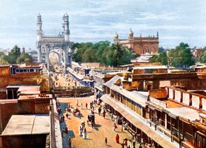 Hoofdingangstraat, Hyderabad, India, begin 20e eeuw door Unbekannt