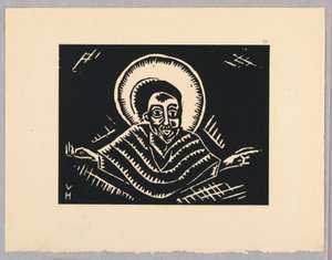 Print, Christos o Poslednim Soude, Christ, Plaat IX, Ethiopie, cili Christos, Madonna a Svati, jak jsem ie videl v illuminacich starych ethiopskych kodexu Portfolio door Unbekannt