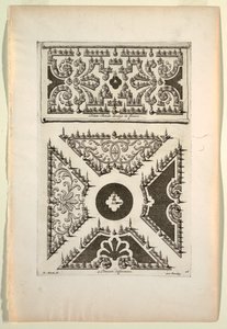 Print, Platte Bende decoup de Floeurs (Vlakke band van bloemen, vijf verschillende variaties) door Unbekannt