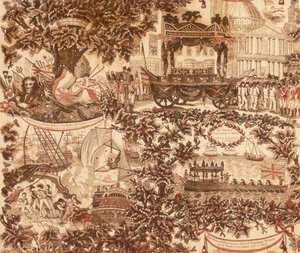 Gedrukt linnen paneel met de begrafenisstoet van Lord Viscount Nelson, 1806 door Unbekannt