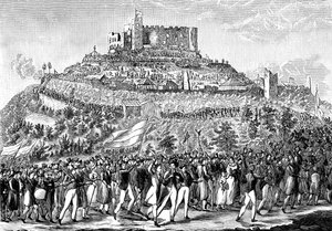 Processie naar Kasteel Hambach op 27 mei 1832 door Unbekannt