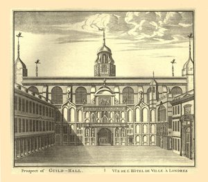 Uitzicht op de London Guildhall, 1886