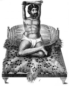 Purana Puri, Hindoe Filosoof, met zijn armen boven zijn hoofd, 1811