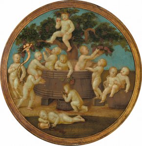 Putti met een Wijnpers