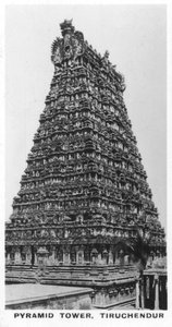 Piramidetoren, Tiruchendur, Tamil Nadu, India, c1925 door Unbekannt