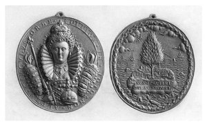 Medaille van koningin Elizabeth I, 16e eeuw, 1896