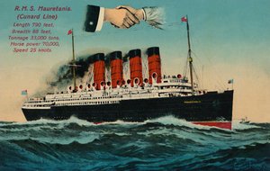 R.M.S. Mauretania, Cunard Line, c1930s door Unbekannt