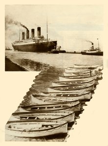 RMS Titanic en reddingsboten door Unbekannt