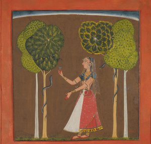 Ragini, mogelijk Asavari: Folio uit een Ragamala Serie, ca. 1700-1710